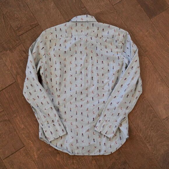 Bonobos Shirt Mens Small Long Gray Button Down Slim Fit Ski Skier - Picture 2 of 7